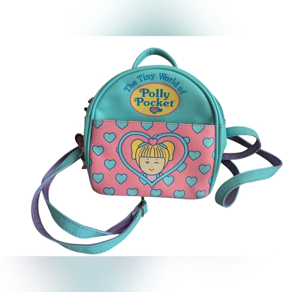 Vintage Style Polly Pocket Mini Backpack Bag Turquoise Pastel Mattel